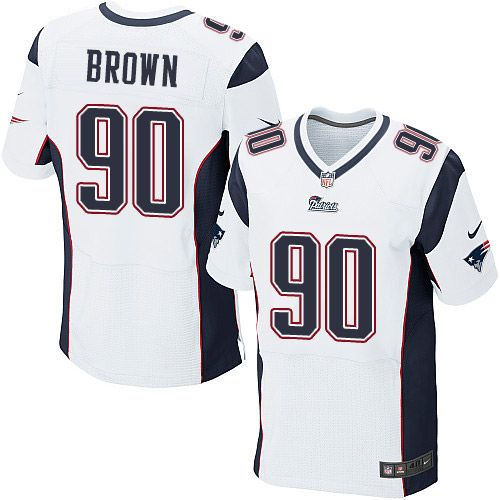 Nike New England Patriots 90 Malcom Brown White NFL Elite Jersey