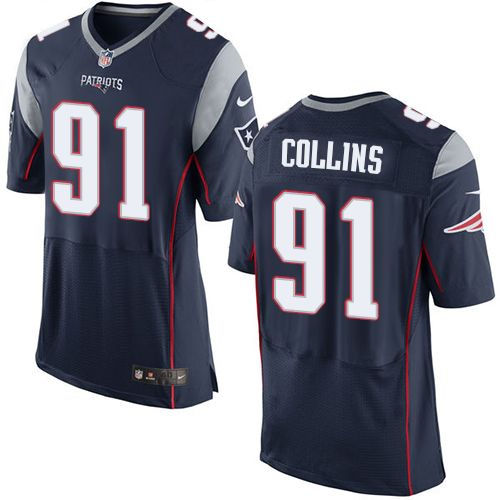 Nike New England Patriots 91 Jamie Collins Navy Blue Team Color NFL New Elite Jersey
