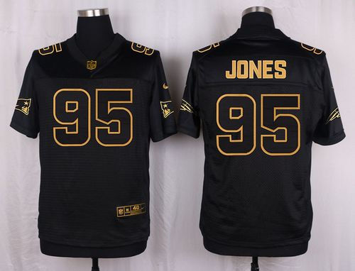 Nike New England Patriots 95 Chandler Jones Pro Line Black Gold Collection NFL Elite Jersey