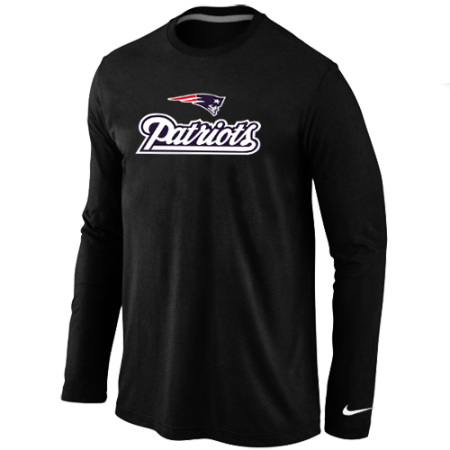 Nike New England Patriots Authentic Logo Long Sleeve T-Shirt Black