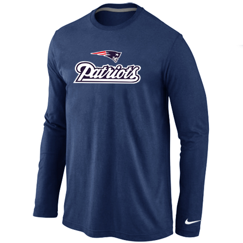 Nike New England Patriots Authentic Logo Long Sleeve T-Shirt D.Blue