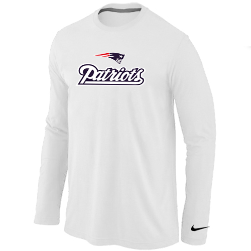 Nike New England Patriots Authentic Logo Long Sleeve T-Shirt white