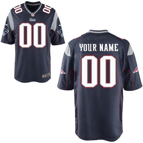 Nike New England Patriots Customized Game Team Color Blue Jersey