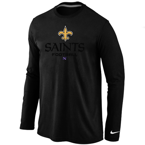 Nike New Orleans Sains Critical Victory Long Sleeve T-Shirt Black