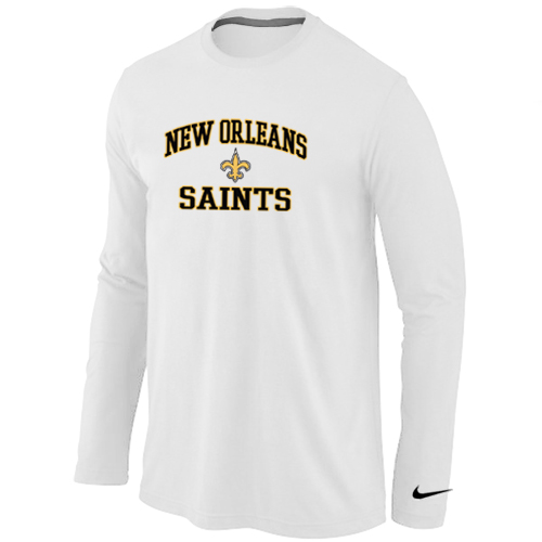 Nike New Orleans Sains Heart & Soul Long Sleeve T-Shirt White