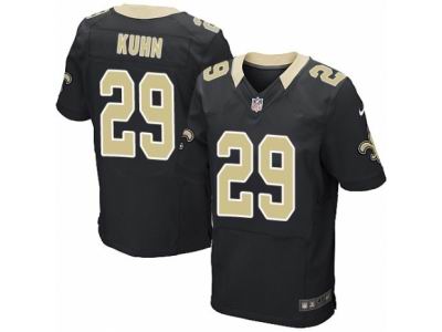 Nike New Orleans Saints #29 John Kuhn Elite Black Jersey