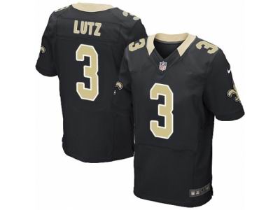 Nike New Orleans Saints #3 Will Lutz Elite Black Jersey