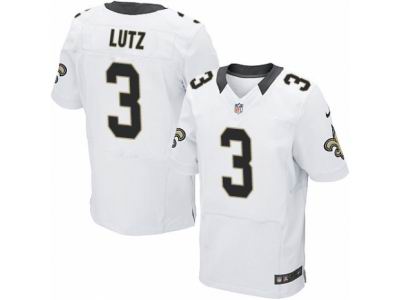 Nike New Orleans Saints #3 Will Lutz Elite White NFL Jersey