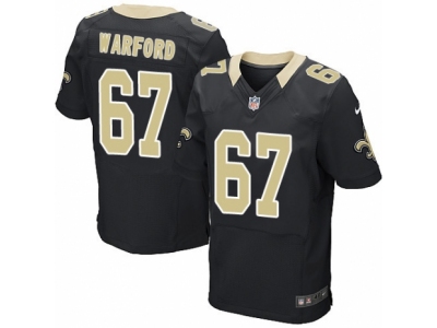 Nike New Orleans Saints #67 Larry Warford Elite Black Jersey
