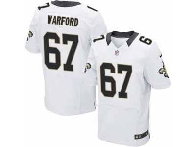 Nike New Orleans Saints #67 Larry Warford Elite White Jersey