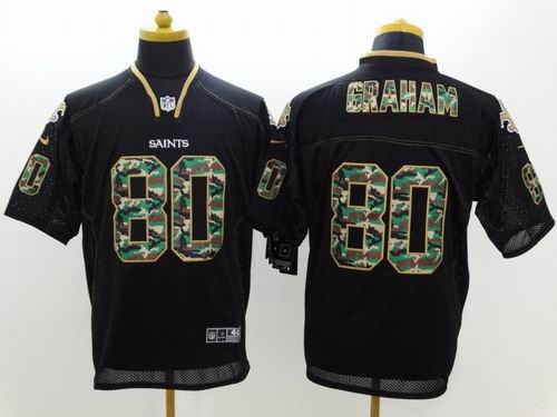 Nike New Orleans Saints #80 Jimmy Graham black camo elite Jersey