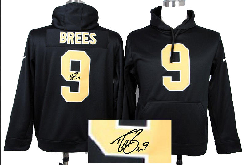 Nike New Orleans Saints #9 Drew Brees black signature hoody