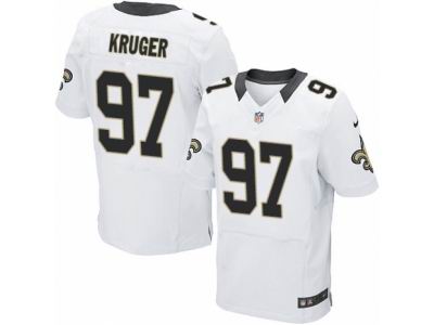 Nike New Orleans Saints #97 Paul Kruger Elite White NFL Jersey