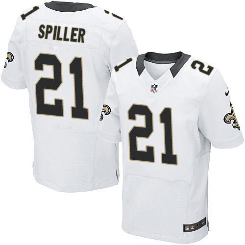 Nike New Orleans Saints 21 C.J. Spiller White NFL Elite Jersey