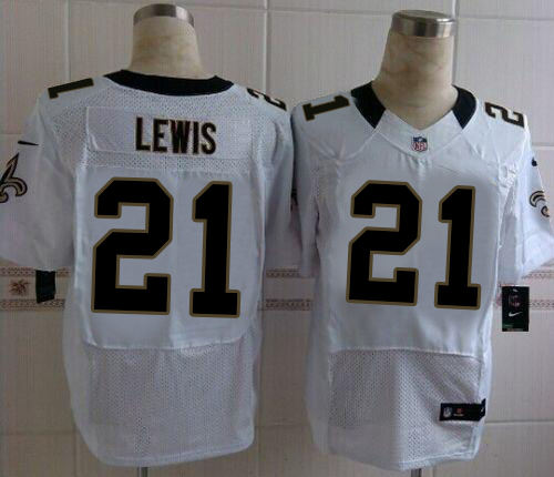 Nike New Orleans Saints 21 Keenan Lewis White NFL Elite Jersey