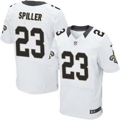 Nike New Orleans Saints 23 C.J. Spiller White NFL Elite Jersey