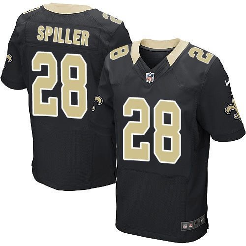 Nike New Orleans Saints 28 C.J. Spiller Black Team Color NFL Elite Jersey