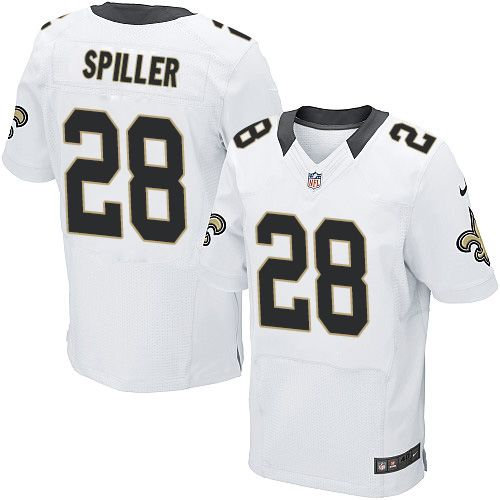 Nike New Orleans Saints 28 C.J. Spiller White NFL Elite Jersey