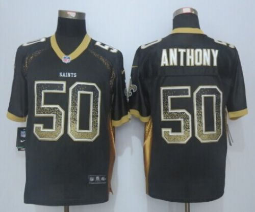 Nike New Orleans Saints 50 Stephone Anthony Black Team Color NFL Elite Drift Fashion jersey