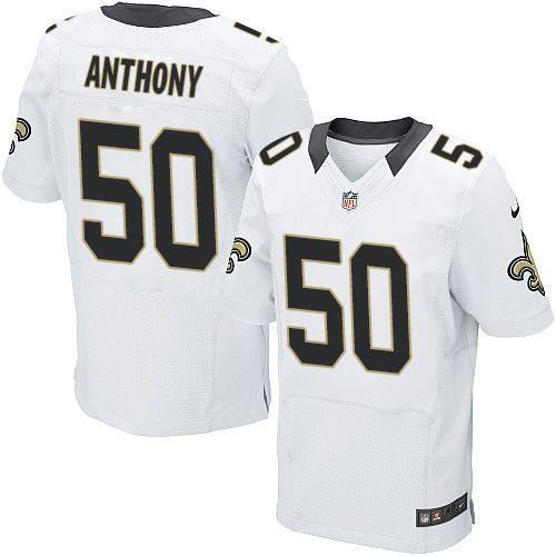 Nike New Orleans Saints 50 Stephone Anthony White NFL Elite Jersey