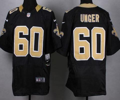 Nike New Orleans Saints 60 Max Unger Black Team Color NFL Elite Jersey