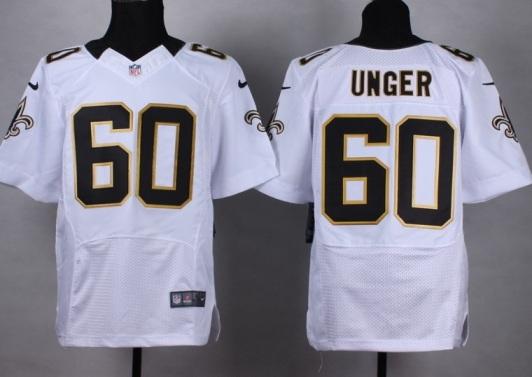 Nike New Orleans Saints 60 Max Unger White NFL Elite Jersey