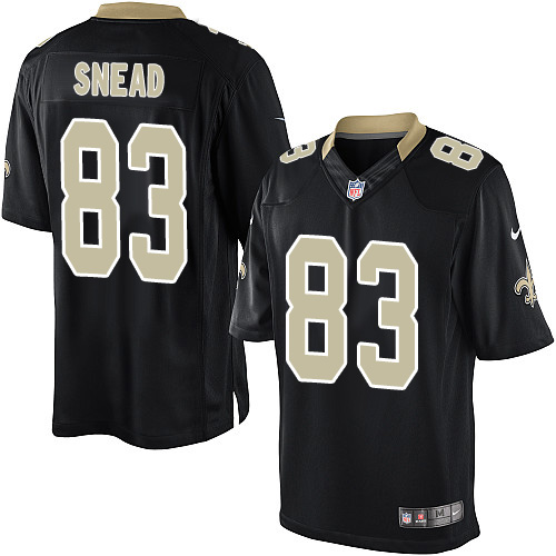 Nike New Orleans Saints 83 Snead Black Elite Jersey