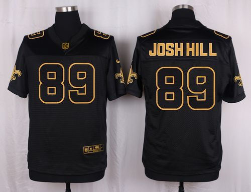 Nike New Orleans Saints 89 Josh Hill Black NFL Elite Pro Line Gold Collection Jersey