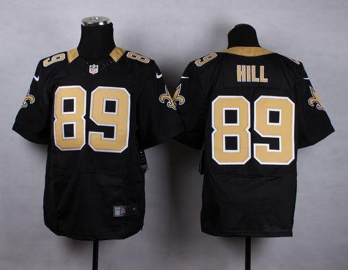 Nike New Orleans Saints 89 Josh Hill Black Team Color NFL Elite Jersey