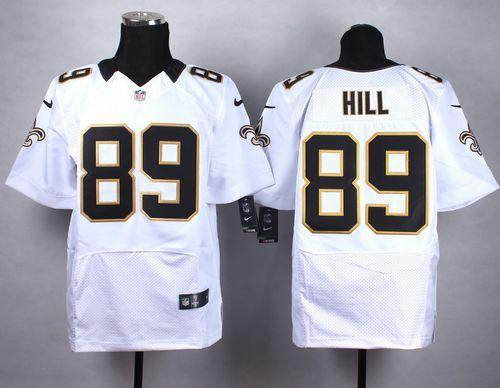 Nike New Orleans Saints 89 Josh Hill White NFL Elite Jersey