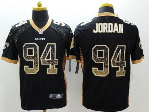 Nike New Orleans Saints 94 Cameron Jordan Black Team Color NFL Elite Drift Fashion Jersey