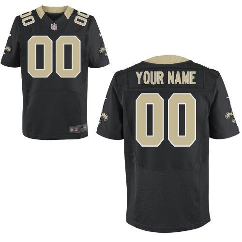 Nike New Orleans Saints Customized Elite Team Color Black Jersey