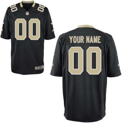 Nike New Orleans Saints Customized Game Team Color Black Jersey
