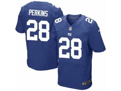 Nike New York Giants #28 Paul Perkins Elite Royal Blue Jersey