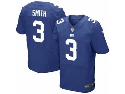 Nike New York Giants #3 Geno Smith Elite Royal Blue Jersey