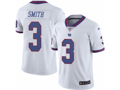 Nike New York Giants #3 Geno Smith Elite White Rush Jersey