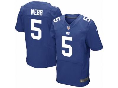 Nike New York Giants #5 Davis Webb Elite Royal Blue Jersey