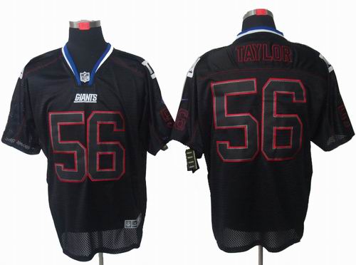 Nike New York Giants #56 Lawrence Taylor Lights Out Black elite Jersey