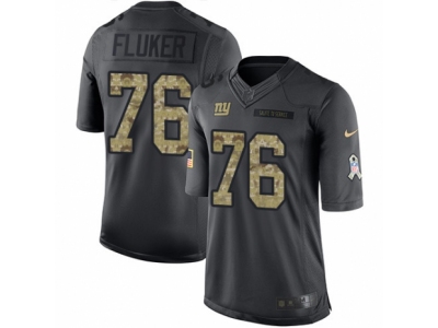 Nike New York Giants #76 D.J. Fluker Limited Black 2016 Salute to Service Jersey