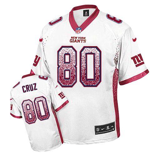 Nike New York Giants #80 Victor Cruz White  Elite Drift Fashion Jersey