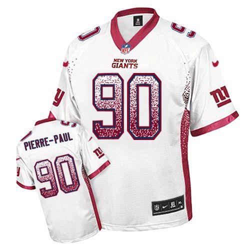 Nike New York Giants #90 Jason Pierre-Paul White Elite Drift Fashion Jersey