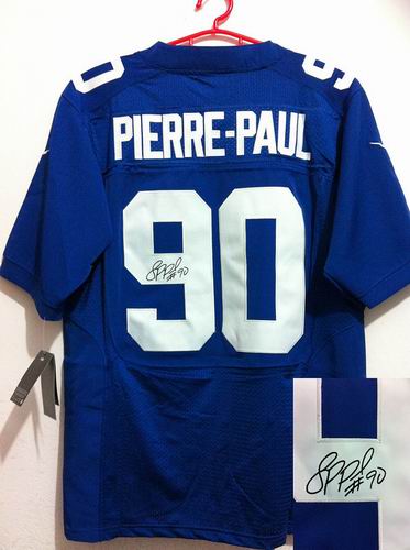 Nike New York Giants #90 Jason Pierre-Paul blue elite signature jerseys