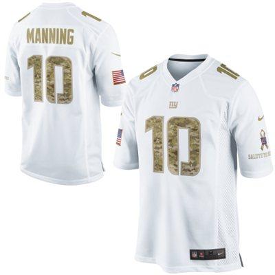 Nike New York Giants 10 Eli Manning White Salute to Service Game NFL Jersey