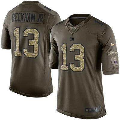 Nike New York Giants 13 Odell Beckham Jr. Nike Green Salute To Service Limited Jersey