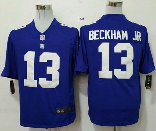 Nike New York Giants 13 Odell Beckham Jr Royal Blue Team Color NFL Game jersey