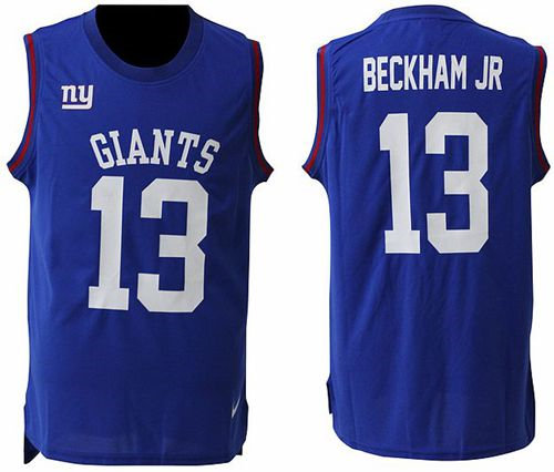 Nike New York Giants 13 Odell Beckham Jr Royal Blue Team Color NFL Limited Tank Top Jersey