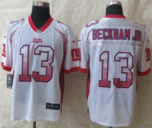 Nike New York Giants 13 Odell Beckham jr Drift Fashion White Elite Jerseys