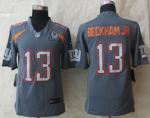 Nike New York Giants 13 Odell Beckham jr grey 2015 Pro Bowl Elite Jersey