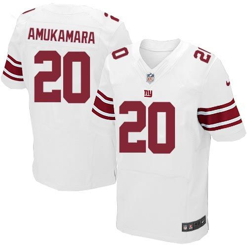 Nike New York Giants 20 Prince Amukamara White NFL Elite Jersey