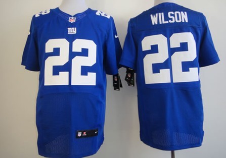 Nike New York Giants 22 David Wilson Blue Elite Jersey